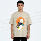 Unisex Zelda Cat Japanese Printed Washed Tee