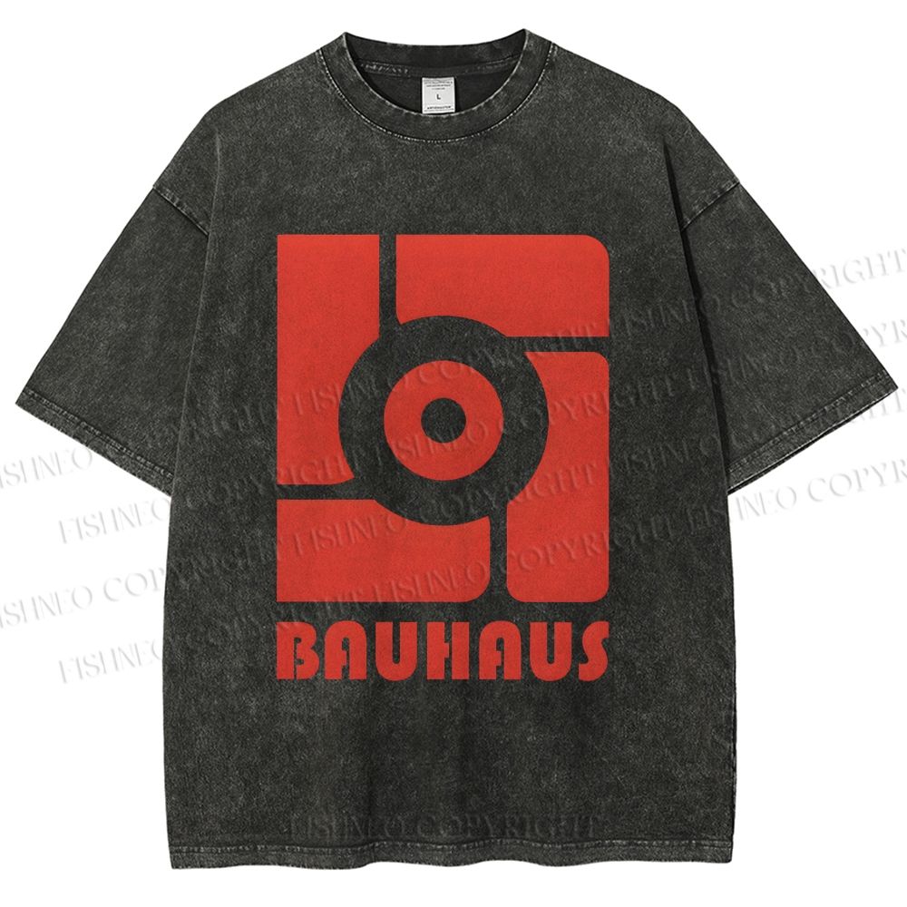 Unisex Bauhaus Geometry Printed Washed Tee