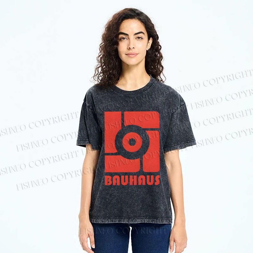 Unisex Bauhaus Geometry Printed Washed Tee