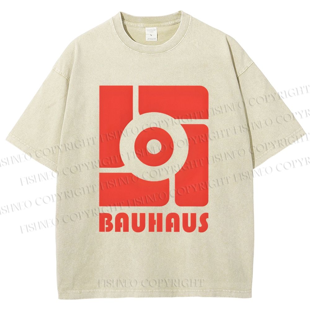 Unisex Bauhaus Geometry Printed Washed Tee