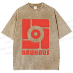 Unisex Bauhaus Geometry Printed Washed Tee