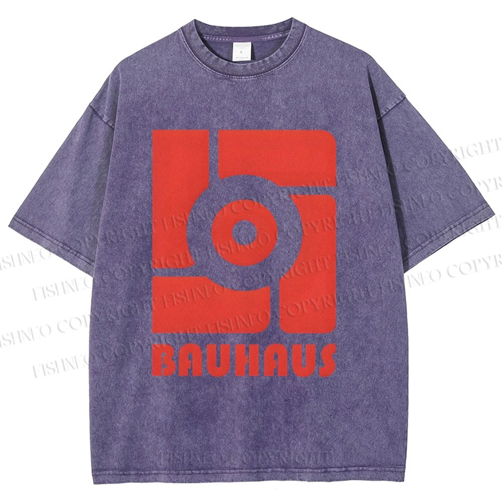 Unisex Bauhaus Geometry Printed Washed Tee