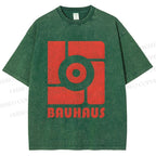 Unisex Bauhaus Geometry Printed Washed Tee