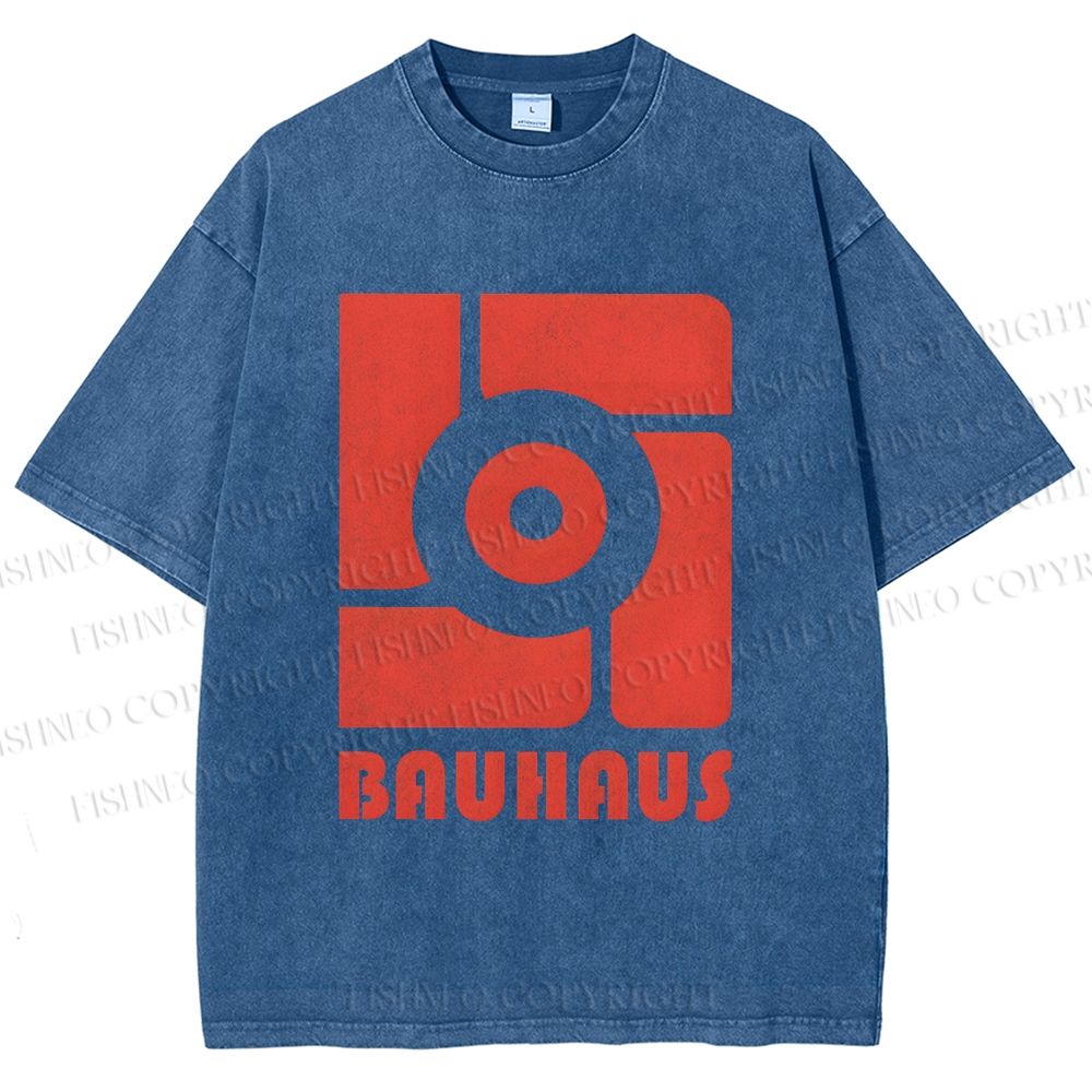 Unisex Bauhaus Geometry Printed Washed Tee
