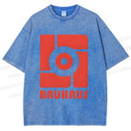 Unisex Bauhaus Geometry Printed Washed Tee