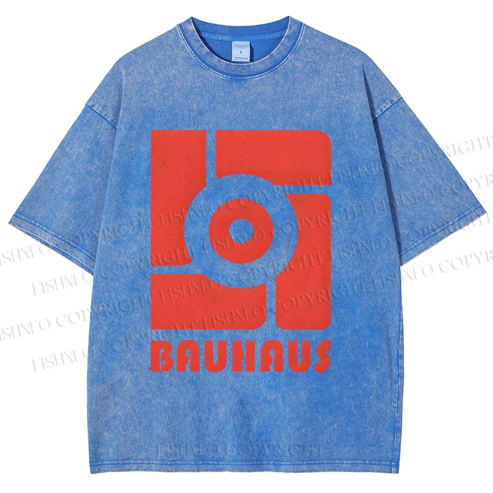 Unisex Bauhaus Geometry Printed Washed Tee