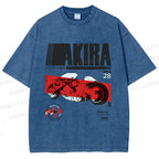 Unisex Akira Printed Washed Tee
