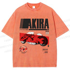 Unisex Akira Printed Washed Tee