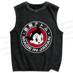 Unisex Astro Boy Printed Washed Tank Top
