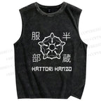 Unisex Hattori Hanzo Printed Washed Tank Top
