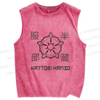Unisex Hattori Hanzo Printed Washed Tank Top