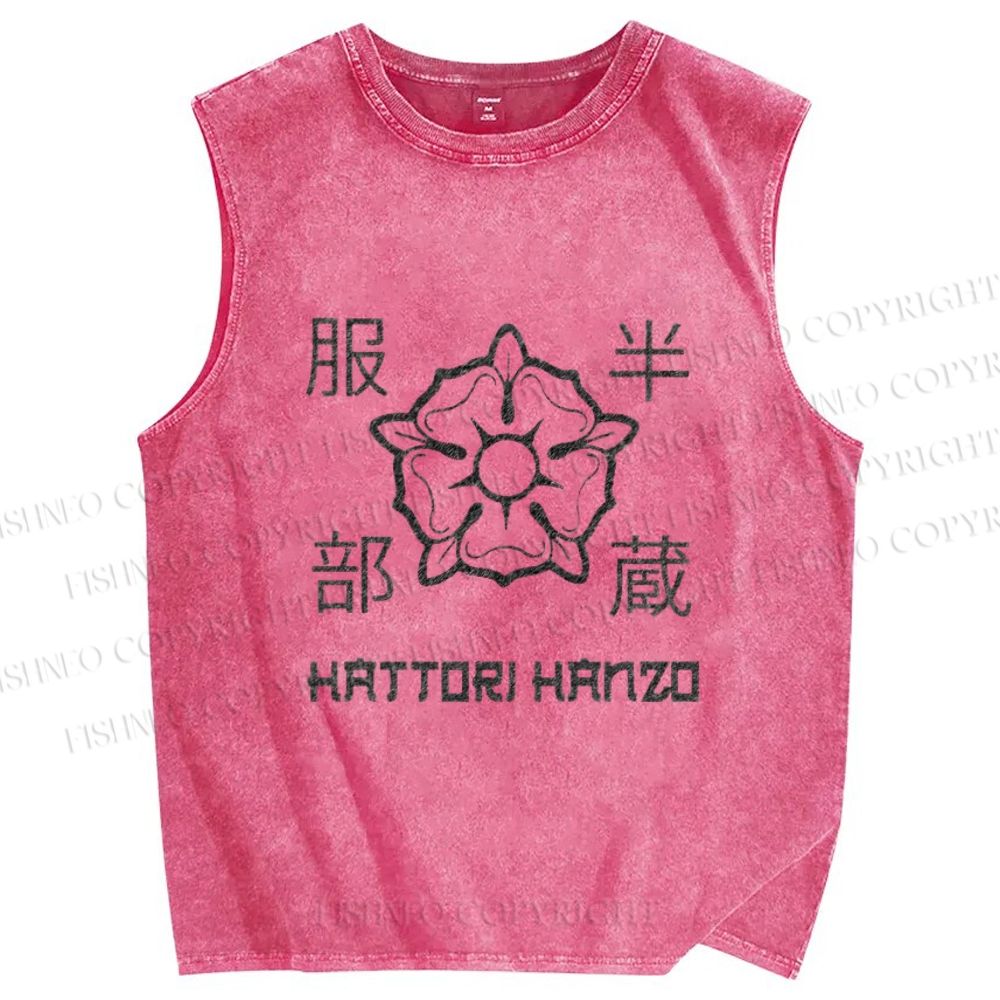Unisex Hattori Hanzo Printed Washed Tank Top