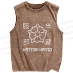 Unisex Hattori Hanzo Printed Washed Tank Top