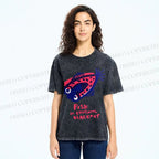 Unisex Fish In Emotional Blackout Printed Washed Tee