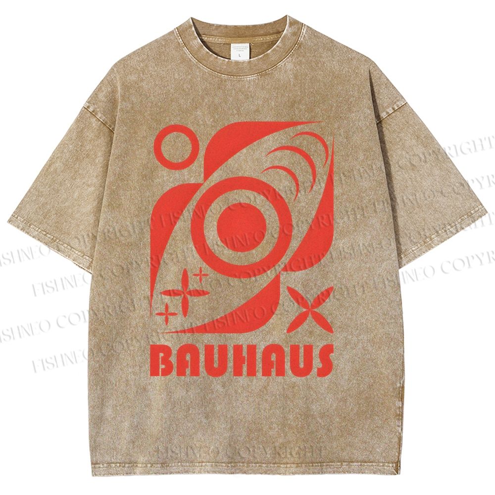 Unisex Bauhaus Geometry Printed Washed Tee