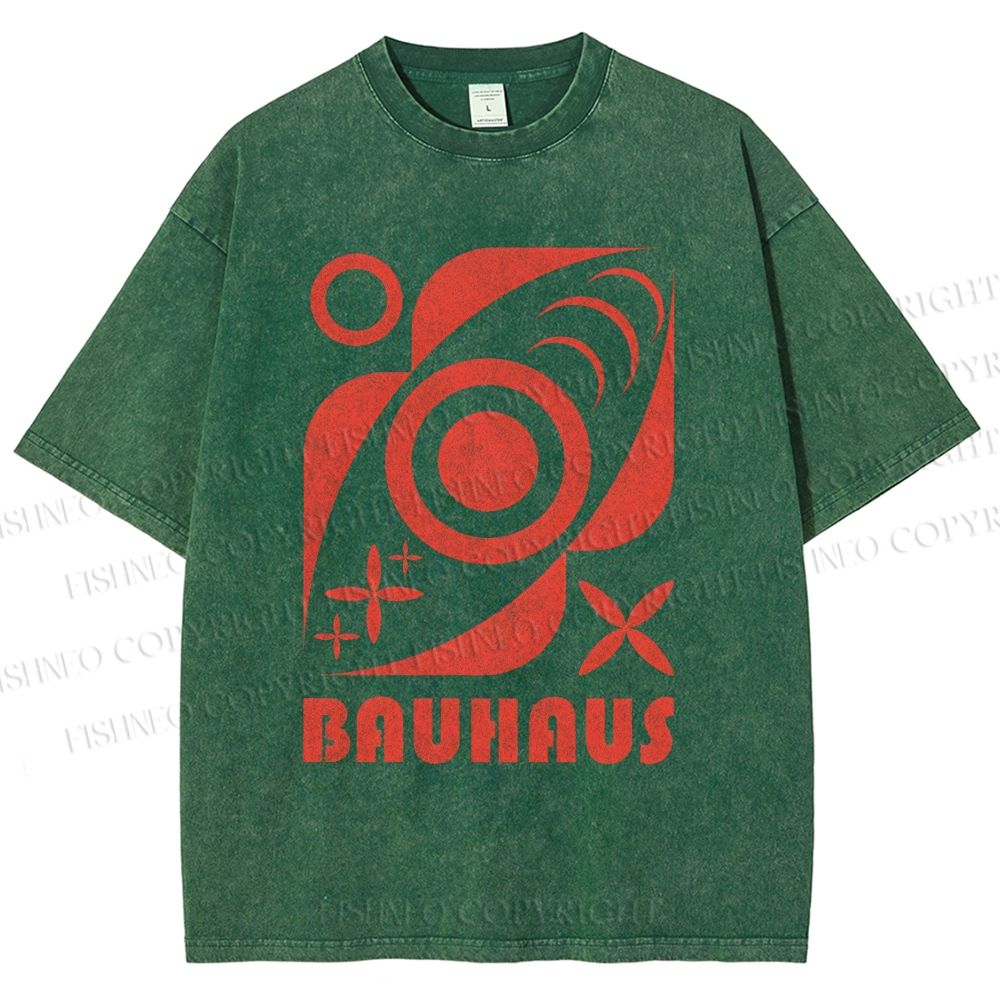 Unisex Bauhaus Geometry Printed Washed Tee