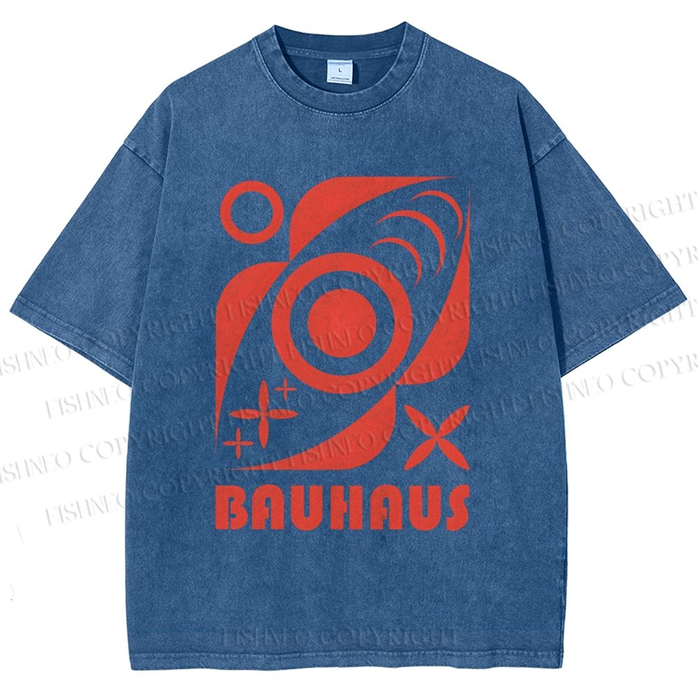 Unisex Bauhaus Geometry Printed Washed Tee