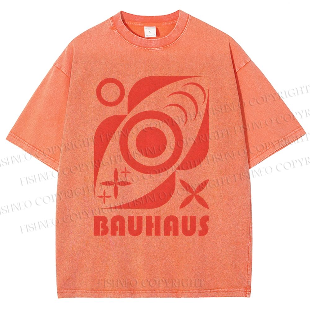 Unisex Bauhaus Geometry Printed Washed Tee