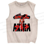 Unisex Akira Printed Washed Tank Top
