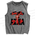 Unisex Akira Printed Washed Tank Top