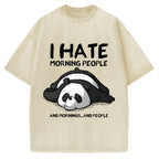 Unisex I Hate Morning People Vintage Printed Washed Tee