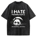 Unisex I Hate Morning People Vintage Printed Washed Tee
