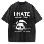 Unisex I Hate Morning People Vintage Printed Washed Tee