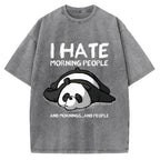 Unisex I Hate Morning People Vintage Printed Washed Tee