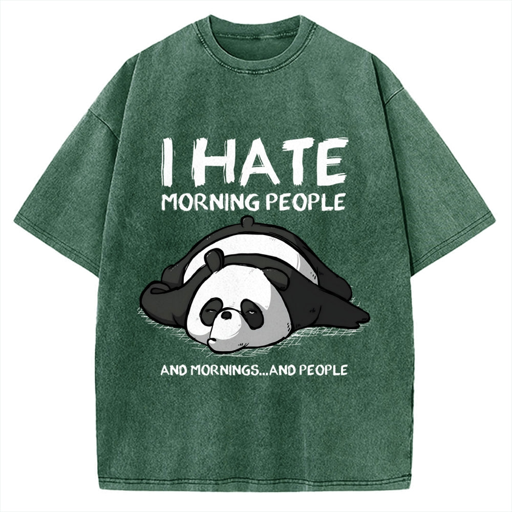 Unisex I Hate Morning People Vintage Printed Washed Tee