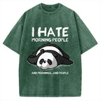 Unisex I Hate Morning People Vintage Printed Washed Tee