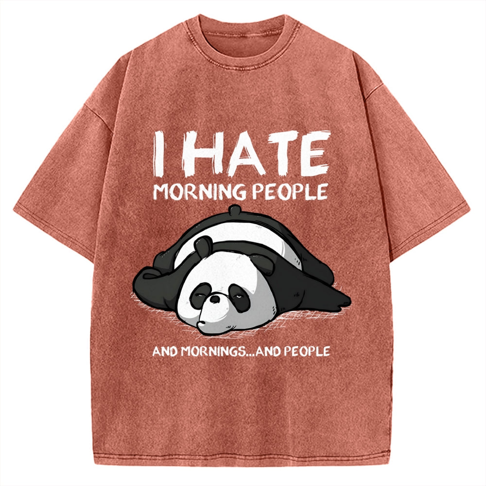 Unisex I Hate Morning People Vintage Printed Washed Tee