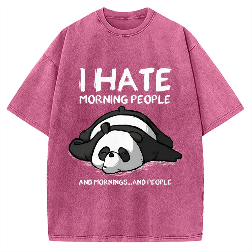Unisex I Hate Morning People Vintage Printed Washed Tee