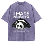Unisex I Hate Morning People Vintage Printed Washed Tee