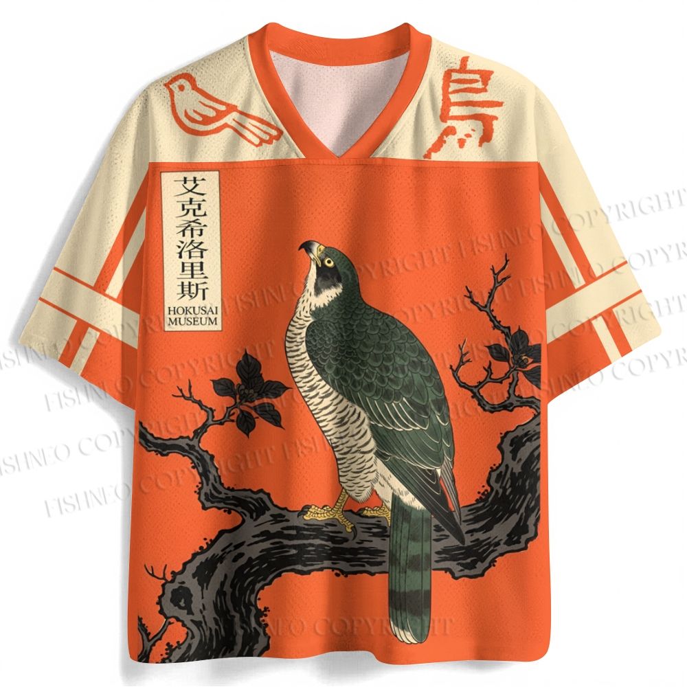 Japanese Ukiyo-e Bird Jersey Shirts