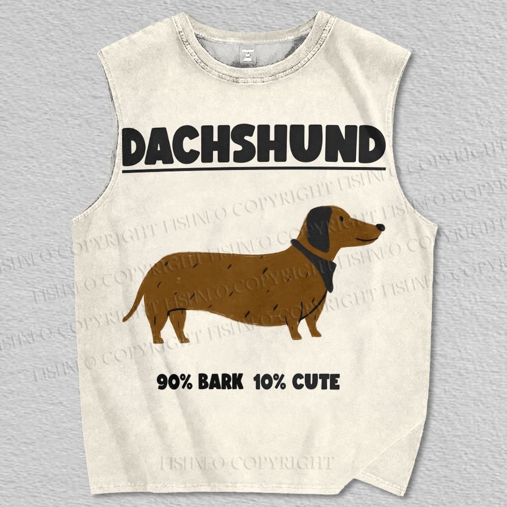 Unisex Dachshund Printed Tank Top
