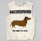 Unisex Dachshund Printed Tank Top
