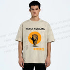 Unisex Yayoi Kusama Leopard Printed Washed Tee