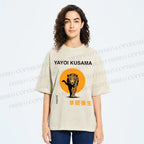 Unisex Yayoi Kusama Leopard Printed Washed Tee