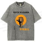 Unisex Yayoi Kusama Leopard Printed Washed Tee