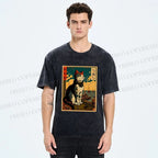 Unisex Ukiyo-e - Cat Printed Washed Tee