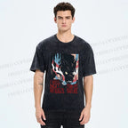 Unisex I Will Not Apologize For My Nature Wolf Printed Washed Tee