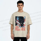 Unisex I Will Not Apologize For My Nature Wolf Printed Washed Tee