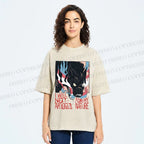 Unisex I Will Not Apologize For My Nature Wolf Printed Washed Tee