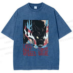 Unisex I Will Not Apologize For My Nature Wolf Printed Washed Tee
