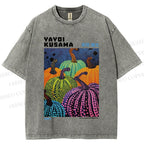 Unisex Yayoi Kusama Pumpkin Printed Washed Tee