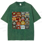 Unisex All Kinds Of Owls Printed Washed Tee