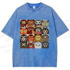 Unisex All Kinds Of Owls Printed Washed Tee