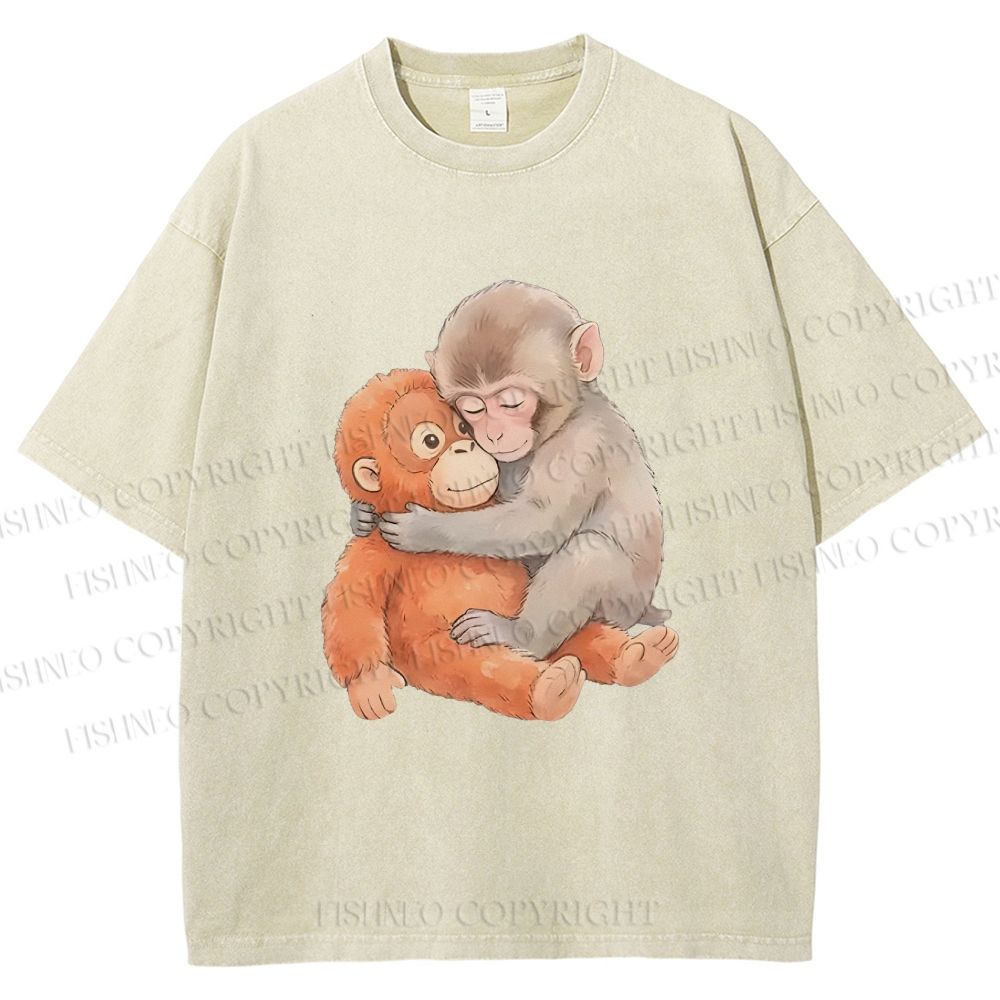 Unisex Poor Punch Printed Washed Tee