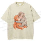 Unisex Poor Punch Printed Washed Tee
