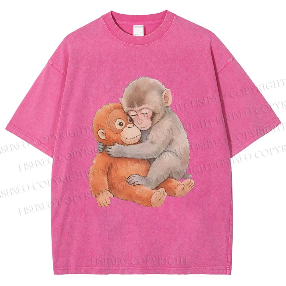 Unisex Poor Punch Printed Washed Tee
